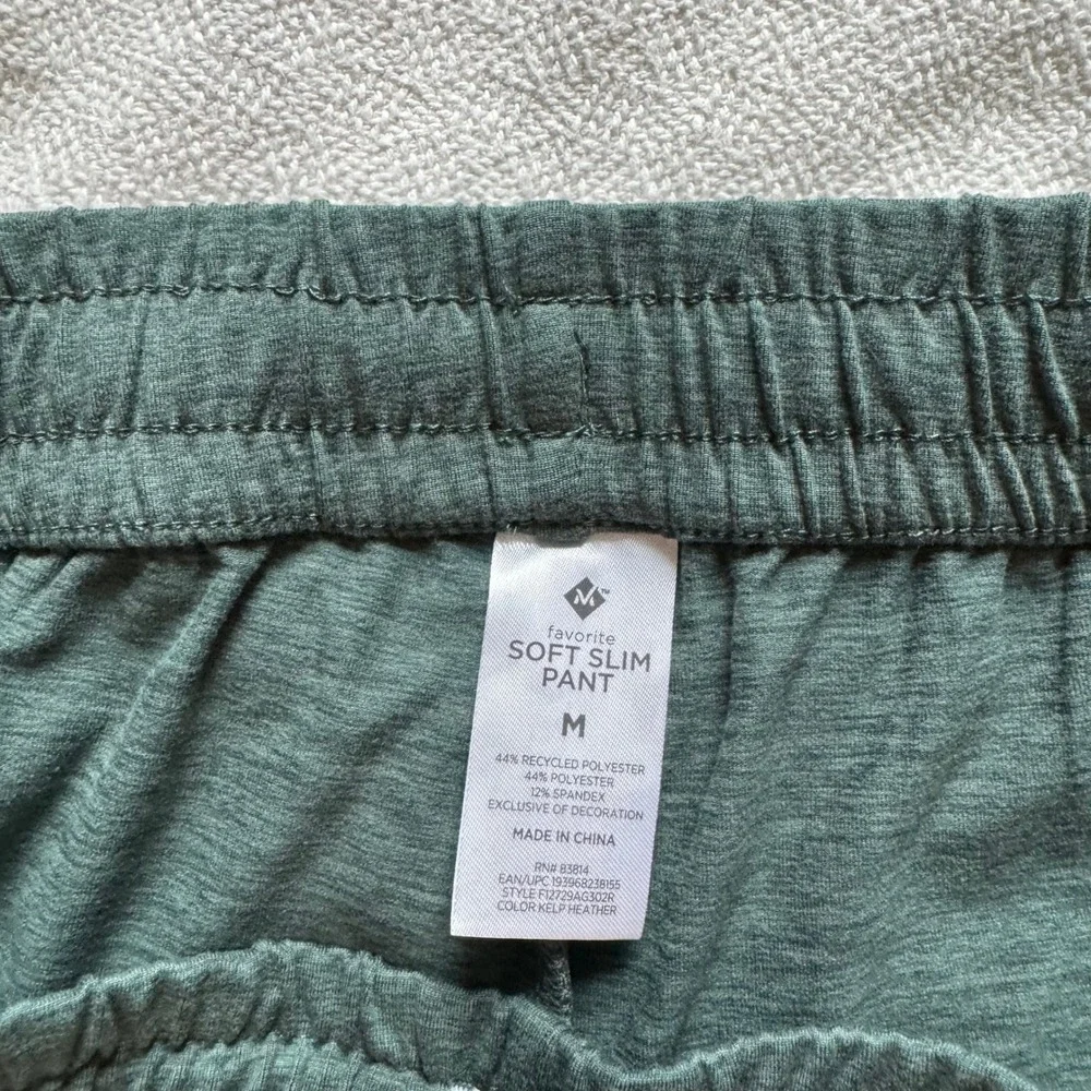 Members Mark Mens Favorite Soft Slim Pant Kelp Heather Green Medium Jogger NWT - Picture 9 of 9